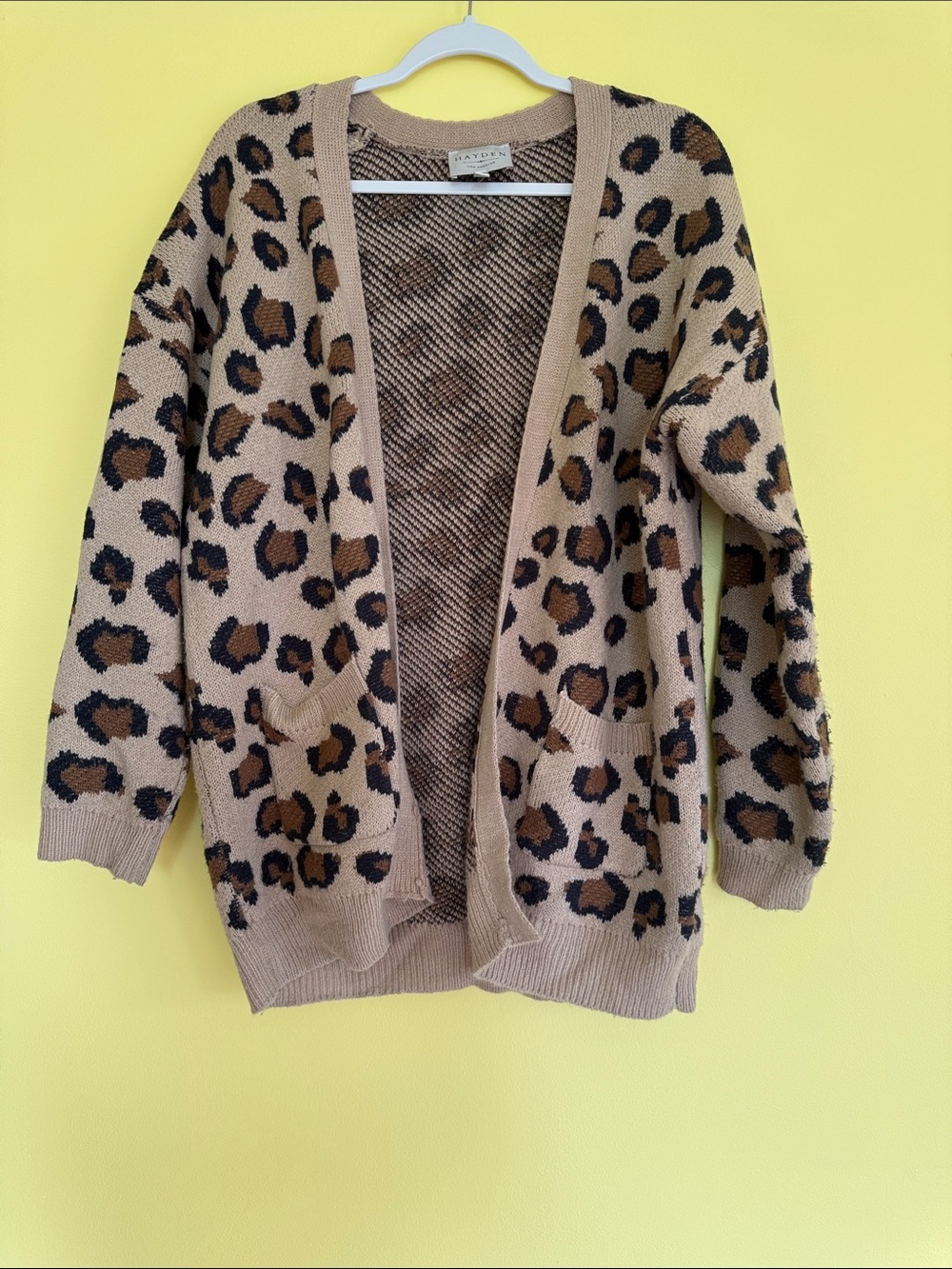 Hayden Open-Front Leopard Cardigan - Tan/Black/Brown